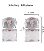 American Diamond Rhodium Plated Princess Cut Earrings With Hydro CZ Stone Earrings With Hydro CZ Stone
