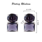 American Diamond Rhodium Plated Princess Cut Earrings With Hydro CZ Stone Earrings With Hydro CZ Stone