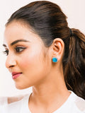 American Diamond Rhodium Plated Earrings Studs with Hydro CZ Stone – Square Cut