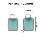 American Diamond Rhodium Plated Earrings Studs With Hydro CZ Stone – Romantic Blossom Edition