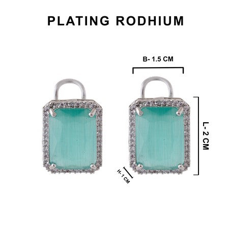 American Diamond Rhodium Plated Earrings Studs With Hydro CZ Stone – Romantic Blossom Edition