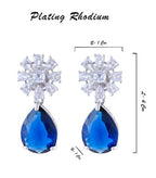 American Diamond Rhodium Plated Multi Stone Cluster Earrings With Hydro CZ Stone