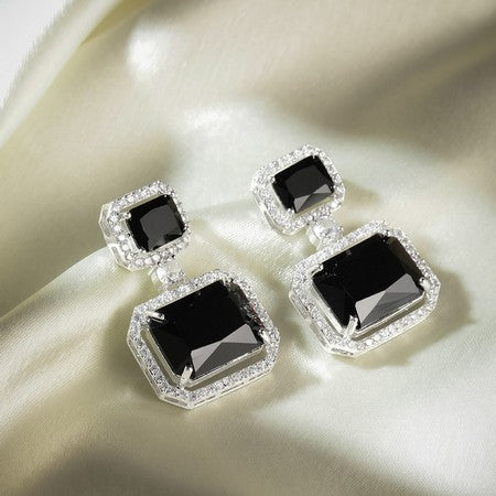 American Diamond Rhodium Plated Premium CZ Classic Stud Earrings – Signature Edition