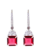 American Diamond Rhodium Plated Drop Earrings With Hydro CZ Stone