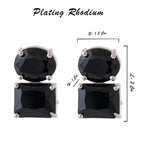 American Diamond Rhodium Plated Princess Cut Earrings With Hydro CZ Stone Earrings With Hydro CZ Stone