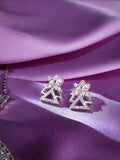 American Diamond Rhodium Plated Earrings Studs With Hydro CZ Stone