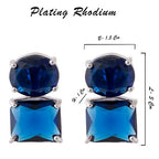 American Diamond Rhodium Plated Princess Cut Earrings With Hydro CZ Stone Earrings With Hydro CZ Stone