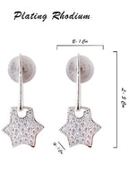 American Diamond Rhodium Plated Star Earrings with Hydro CZ Stone