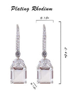 American Diamond Rhodium Plated Drop Earrings With Hydro CZ Stone