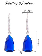 American Diamond Rhodium Plated Pear Shaped Earrings With Hydro CZ Stone