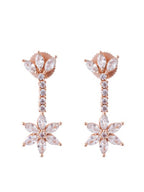 American Diamond Rhodium Plated Star Earrings with Hydro CZ Stone - Celestial Design