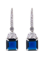 American Diamond Rhodium Plated Drop Earrings With Hydro CZ Stone