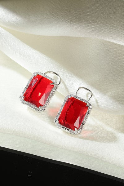 American Diamond Rhodium Plated Earrings Studs With Hydro CZ Stone – Romantic Blossom Edition