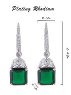 American Diamond Rhodium Plated Drop Earrings With Hydro CZ Stone