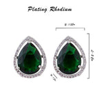 American Diamond Rhodium Plated Studs With Pear Shape CZ Stone