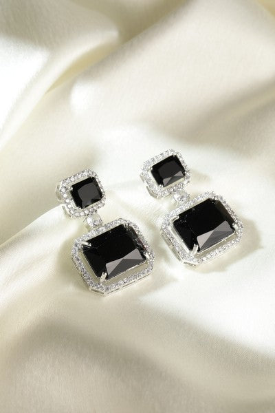 American Diamond Rhodium Plated Premium CZ Classic Stud Earrings – Signature Edition