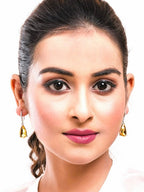 American Diamond Rhodium Plated Pear Shaped Earrings With Hydro CZ Stone
