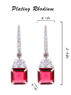 American Diamond Rhodium Plated Drop Earrings With Hydro CZ Stone