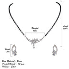 City Girl AD Rhodium Plated Regal Charm Mangalsutra Set with Earrings & Chain for Women & Girls