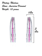 City Girl Shimmer Rhodium-Plated Elegant Curve Design Studs