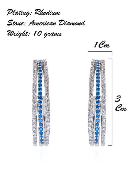 City Girl Shimmer Rhodium-Plated Elegant Curve Design Studs