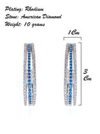 City Girl Shimmer Rhodium-Plated Elegant Curve Design Studs