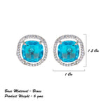 City Girl Brass Rhodium-Plated Scarlet Aura CZ Studs