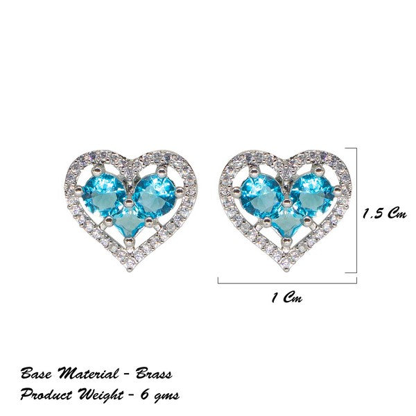City Girl Brass Rhodium-Plated Eternal Love CZ Studs