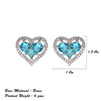 City Girl Brass Rhodium-Plated Eternal Love CZ Studs