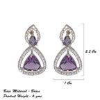 City Girl Brass Rhodium-Plated Radiant Triangle CZ Tops