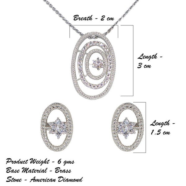 City Girl AD Brass Royal Bloom Pendant Set