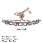 City Girl AD Brass Black Rose Plated Bracelet with Adjustable Chain. (Free Size)