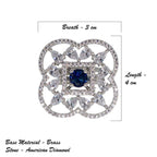 City Girl Brass Green Cz stone Studded Rhodium Plated Cocktail Finge Ring. (Free Size)