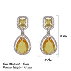 City Girl Brass American Diamond Rhodium Plated Petal Glow Tops