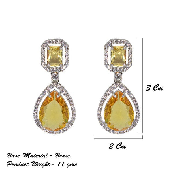 City Girl Brass American Diamond Rhodium Plated Petal Glow Tops