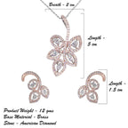 City Girl AD Brass Gold Plated Elegant Bloom Pendant Set