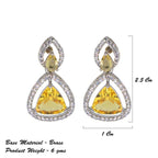 City Girl Brass Rhodium-Plated Radiant Triangle CZ Tops