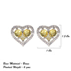 City Girl Brass Rhodium-Plated Eternal Love CZ Studs