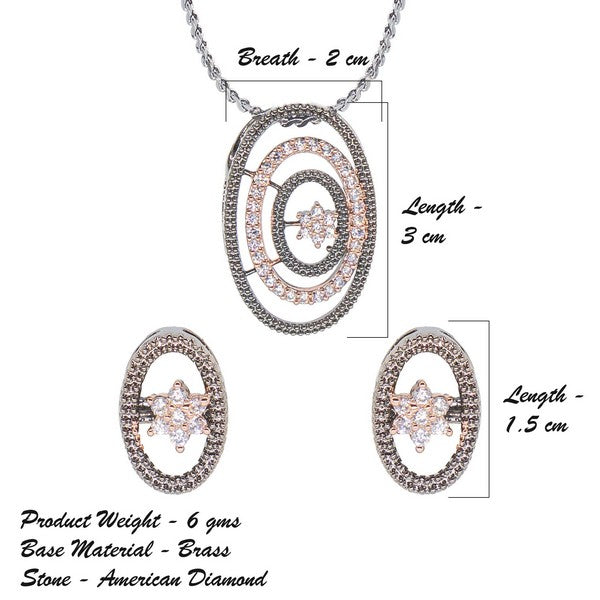 City Girl AD Brass Royal Bloom Pendant Set