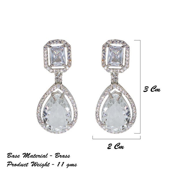 City Girl Brass American Diamond Rhodium Plated Petal Glow Tops