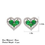 City Girl Brass Rhodium-Plated Eternal Love CZ Studs