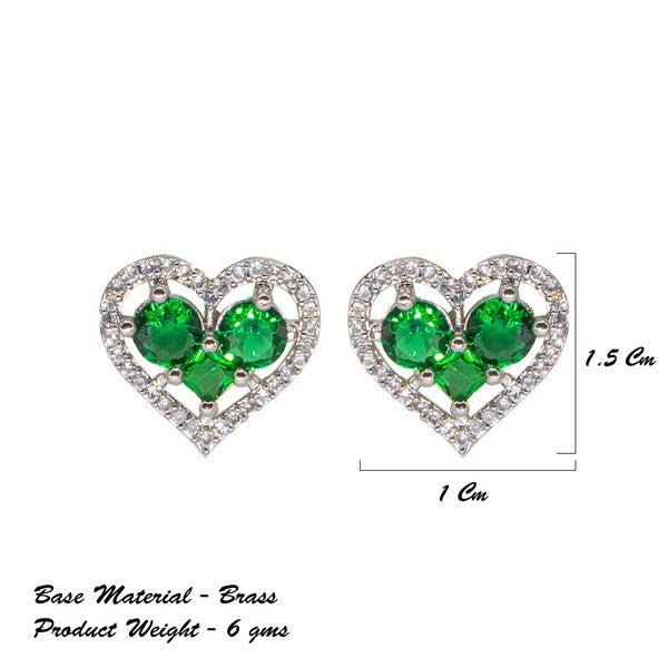 City Girl Brass Rhodium-Plated Eternal Love CZ Studs
