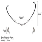 City Girl AD Rhodium Plated Radiant Noor Mangalsutra Set with Earrings & Chain for Women & Girls
