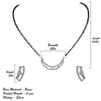 City Girl Ad Rhodium Plated Royal Essence Mangalsutra Set with Earrings & Chain for Women & Girls