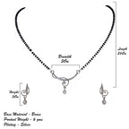 City Girl AD Rhodium Plated Mystic Aura Mangalsutra Set with Earrings & Chain for Women & Girls