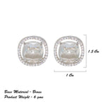 City Girl Brass Rhodium-Plated Scarlet Aura CZ Studs