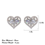 City Girl Brass Rhodium-Plated Eternal Love CZ Studs
