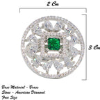 City Girl Brass Rhodium-Plated CZ Sapphire Glow Cocktail Ring