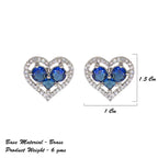 City Girl Brass Rhodium-Plated Eternal Love CZ Studs