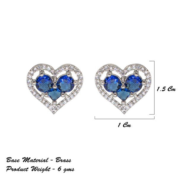 City Girl Brass Rhodium-Plated Eternal Love CZ Studs